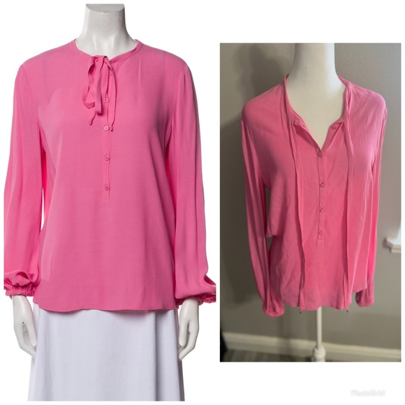 Diane Von Furstenberg Tops - Diane von Furstenberg Tie Neck Blouse 4
Pink Oversized